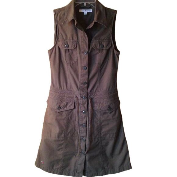 Tommy Hilfiger Cargo Dress Brownish-Green Size 6 (Note) - Picture 1 of 9